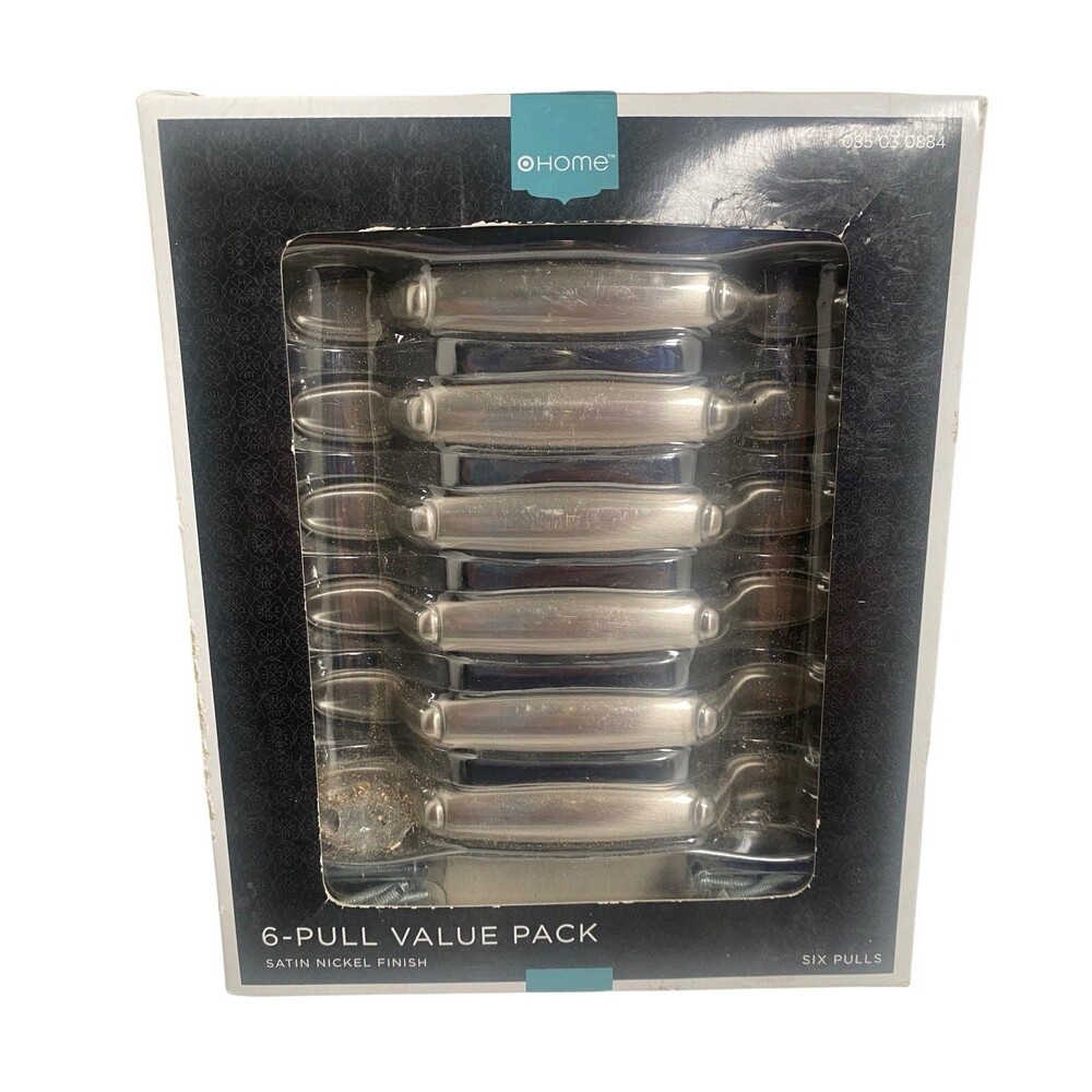 Satin Nickel Cabinet Drawer Pulls Pack of 6 Target Home Open Box